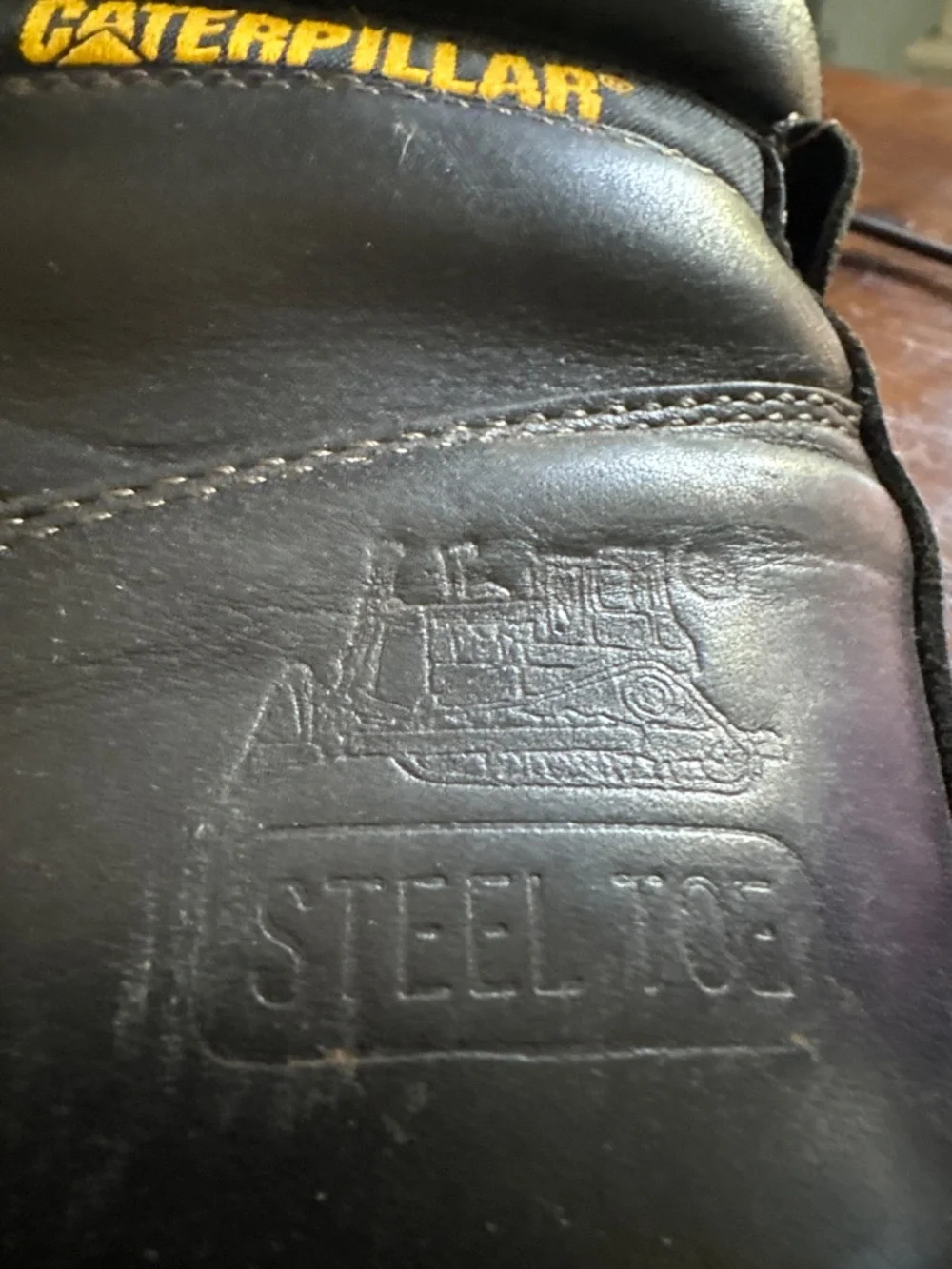 Caterpillar Boots Men’s 12 black leather steel toe